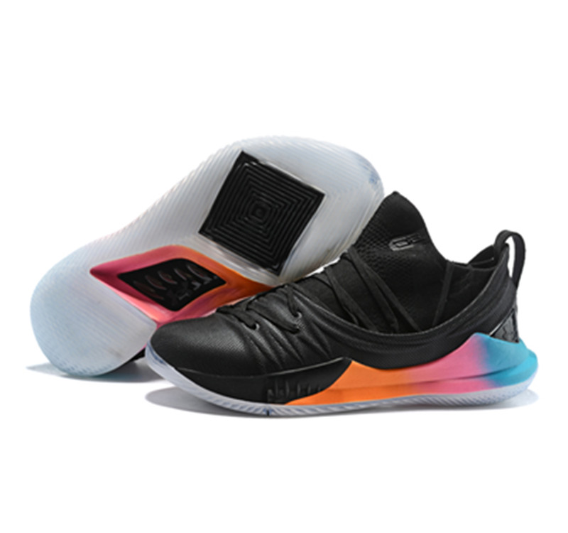 Curry 5 Shoes Black White rainbow